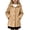 Khaki, variant on Kukoosong Girls' Hooded Wool Blend Coat, Single Breasted Button Down Long Sleeve Mid Length Pea Coat with Pockets, Loose Fit Warm Outerwear for Toddler Little Kids Fall Winter