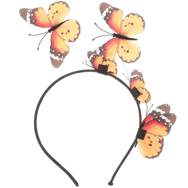 FELTECHELECTR 1 diadema de mariposa para el pelo, ideal para fiestas, cosplay, tocado de mariposa para mujer (naranja)