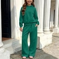 thumbnail image 7 of Ashirexll Girls' Clothing Sets 2 Piece Solid Long Sleeve Hooded Sweatshirt with Wide Leg Pants Fleece Lined Sports Set for 5-14 Years, 7 of 7