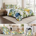 thumbnail image 6 of Twin Quilt Set 68''x86'', Botanical Lemon Lightweight Summer Bedspread Coverlet Set with 2 Pillow Shams, Watercolor Blue Birds Green Leaves Breathable All Season Quilt Bedding for Dorm/Bedroom, 6 of 9