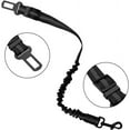 thumbnail image 2 of Cinturón de seguridad para coche para perros con amortiguación duradera, elástico ajustable, hilos reflectantes y mosquetón resistente para perros y gatos (negro), 2 of 5