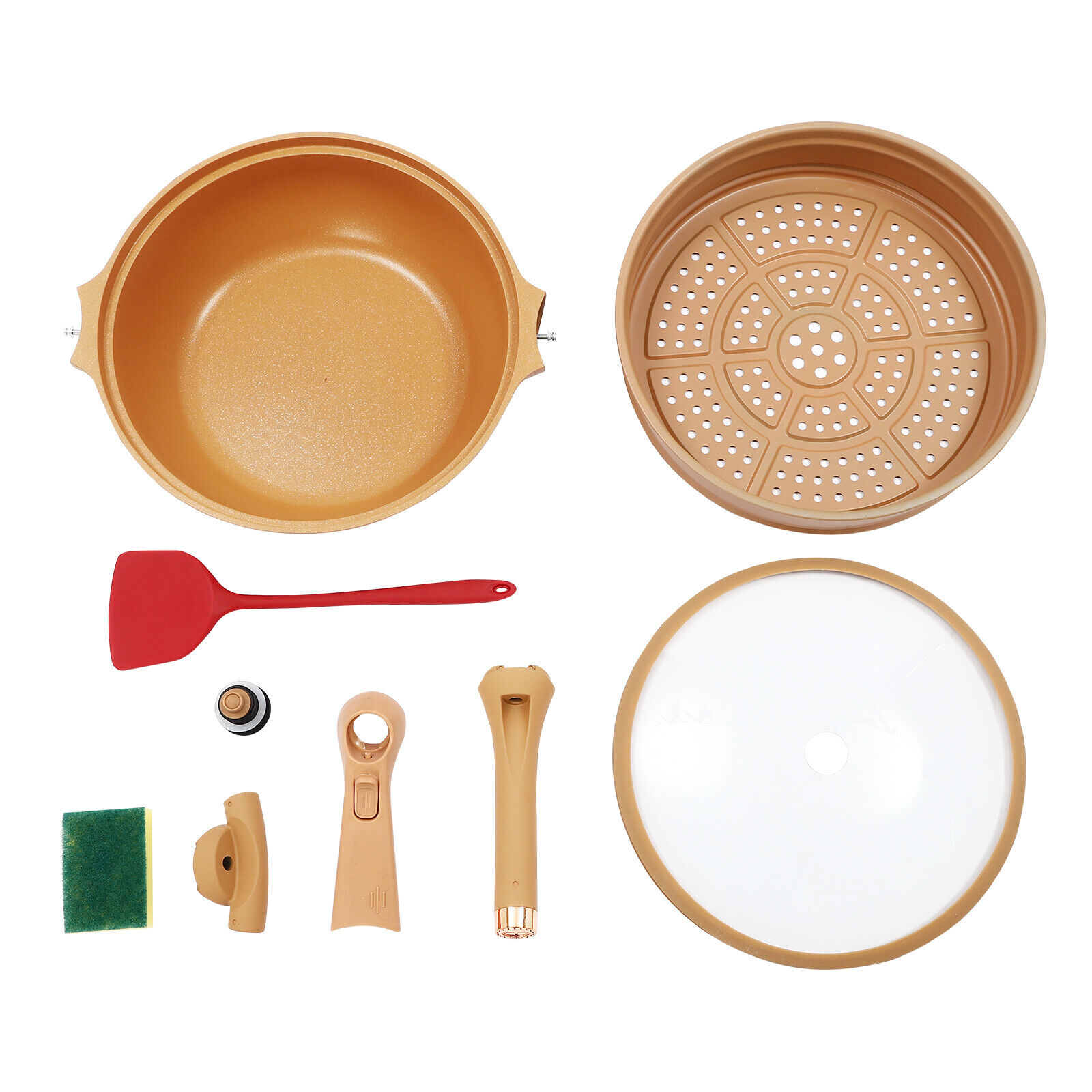 Multifunctional Non-Stick Clay Pot, Micro Pressure Cooker with Steamer Basket Aluminum Alloy Micro Pressure Cooker
