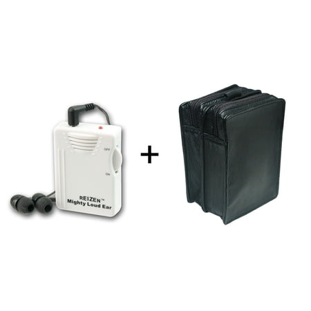 Reizen Mighty Loud Ear 120dB Amplifier + Leather Case- MaxiAids Bundle