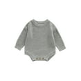 thumbnail image 1 of Bagilaanoe Newborn Baby Girl Boy Knit Rompers Long Sleeve Bodysuits 3M 6M 9M 12M 24M Infant Casual One Piece Short Jumpsuit, 1 of 9