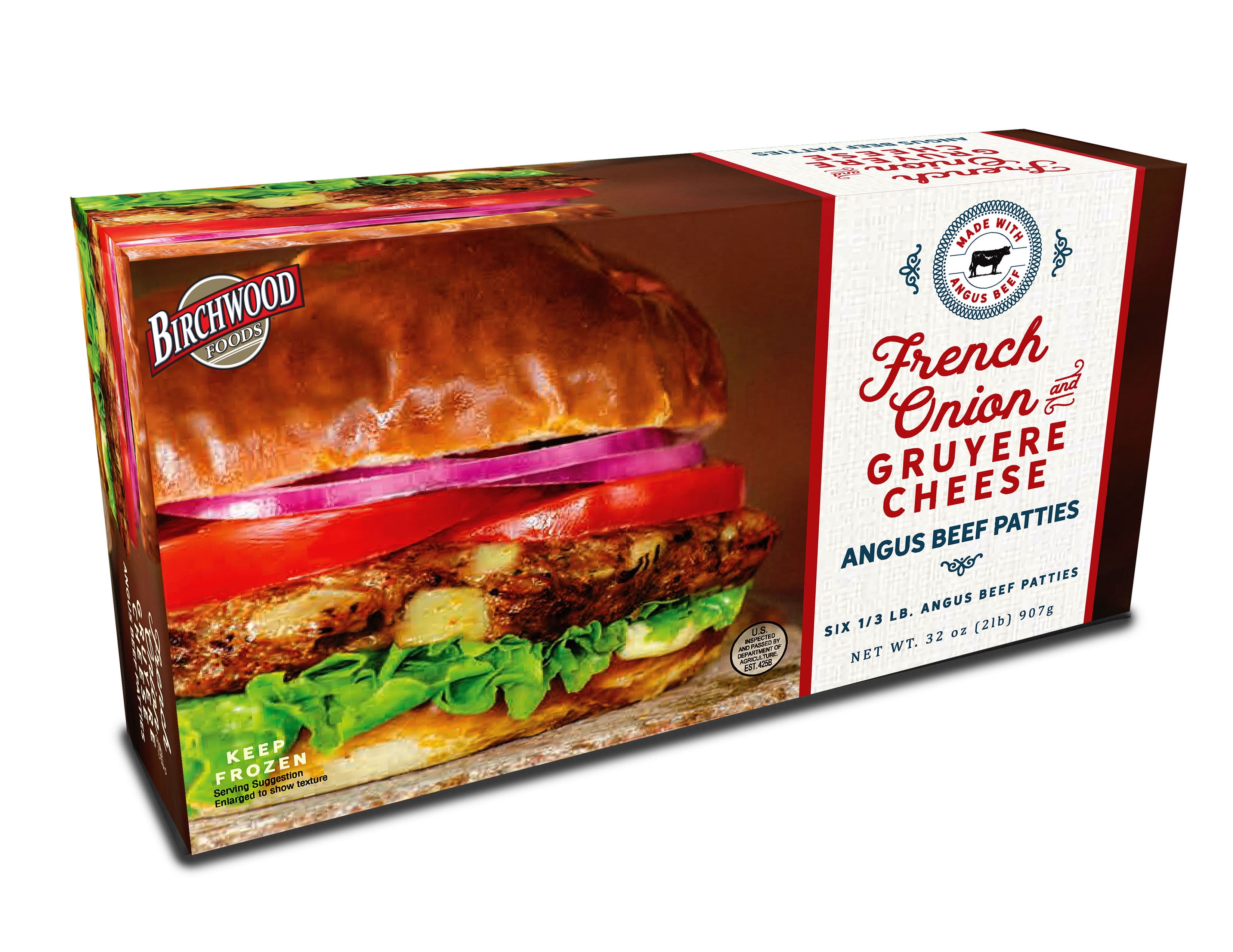 French Onion & Gruyere Cheese Angus Beef Patties