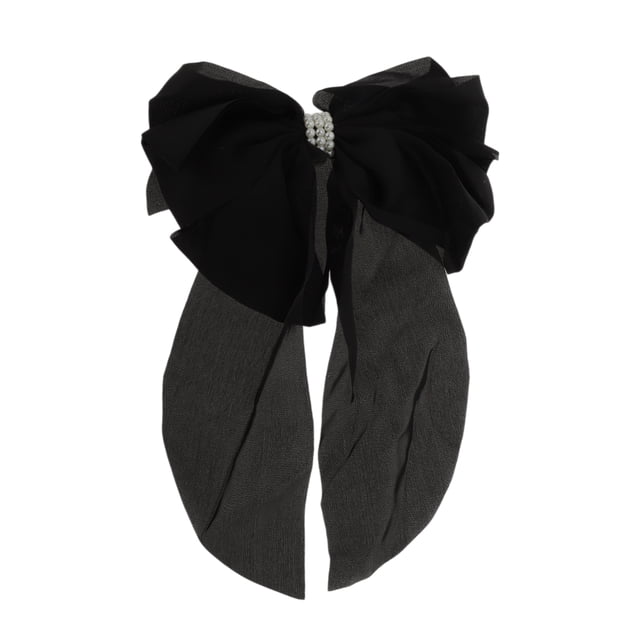 Accesorios Únicos 1 Pc Clip de Cabello de Perlas de Moda con Lazo Negro