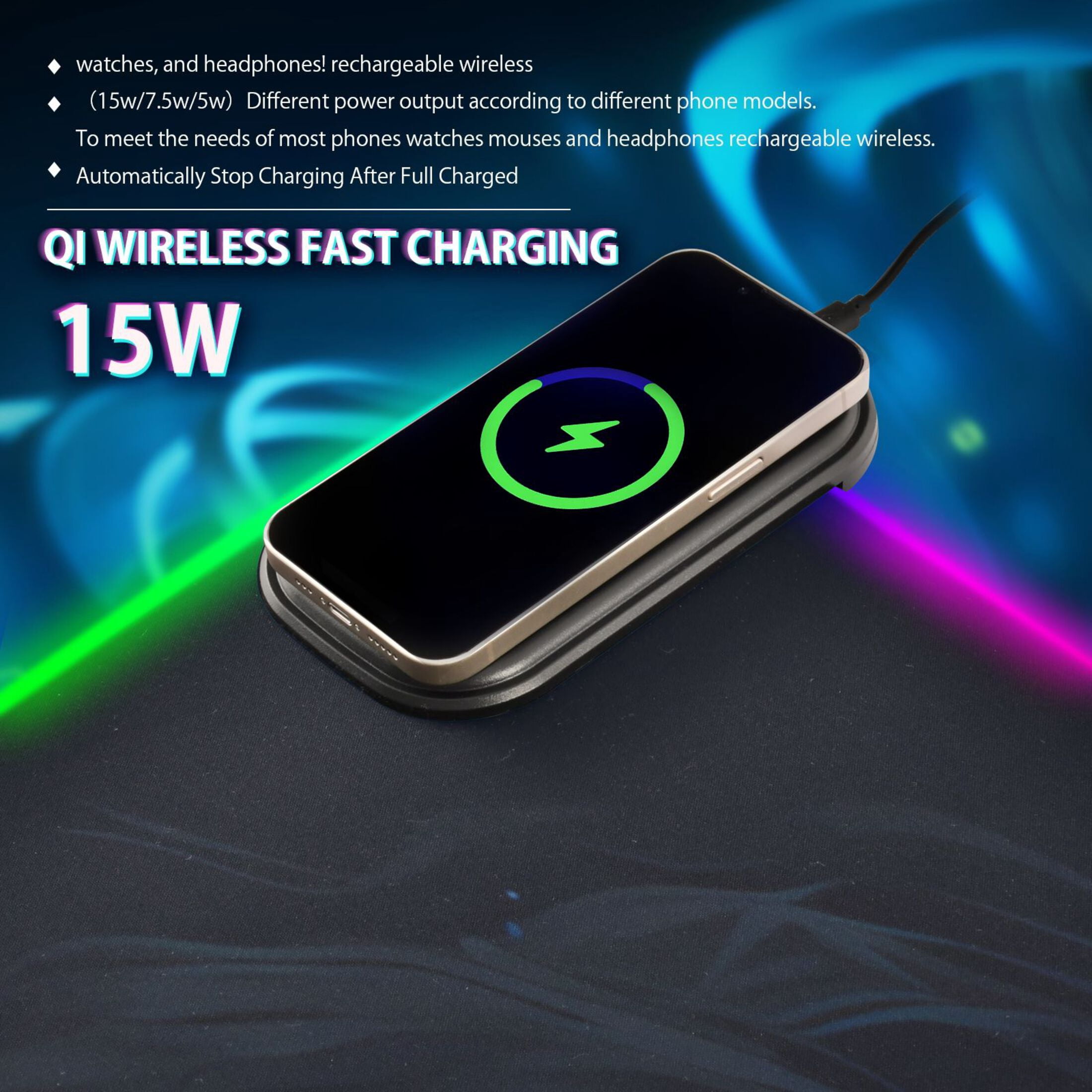 Large RGB Gaming Mouse Pad Led Glowing Mousepad Non-Slip Rubber Base 13 Light Modes 31.5x11.8 Fantasy Dragons Head