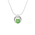 thumbnail image 2 of Delight Jewelry Lime Green Enamel Lock with Clear Crystals Laugh Ring Charm Necklace, 18", 2 of 4