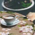 thumbnail image 3 of Ambesonne Cherry Blossom Fitted Round Tablecloth, Japanese Flowers Art, 36"- 40" Diameter, Forest Green Camel Rose, 3 of 5