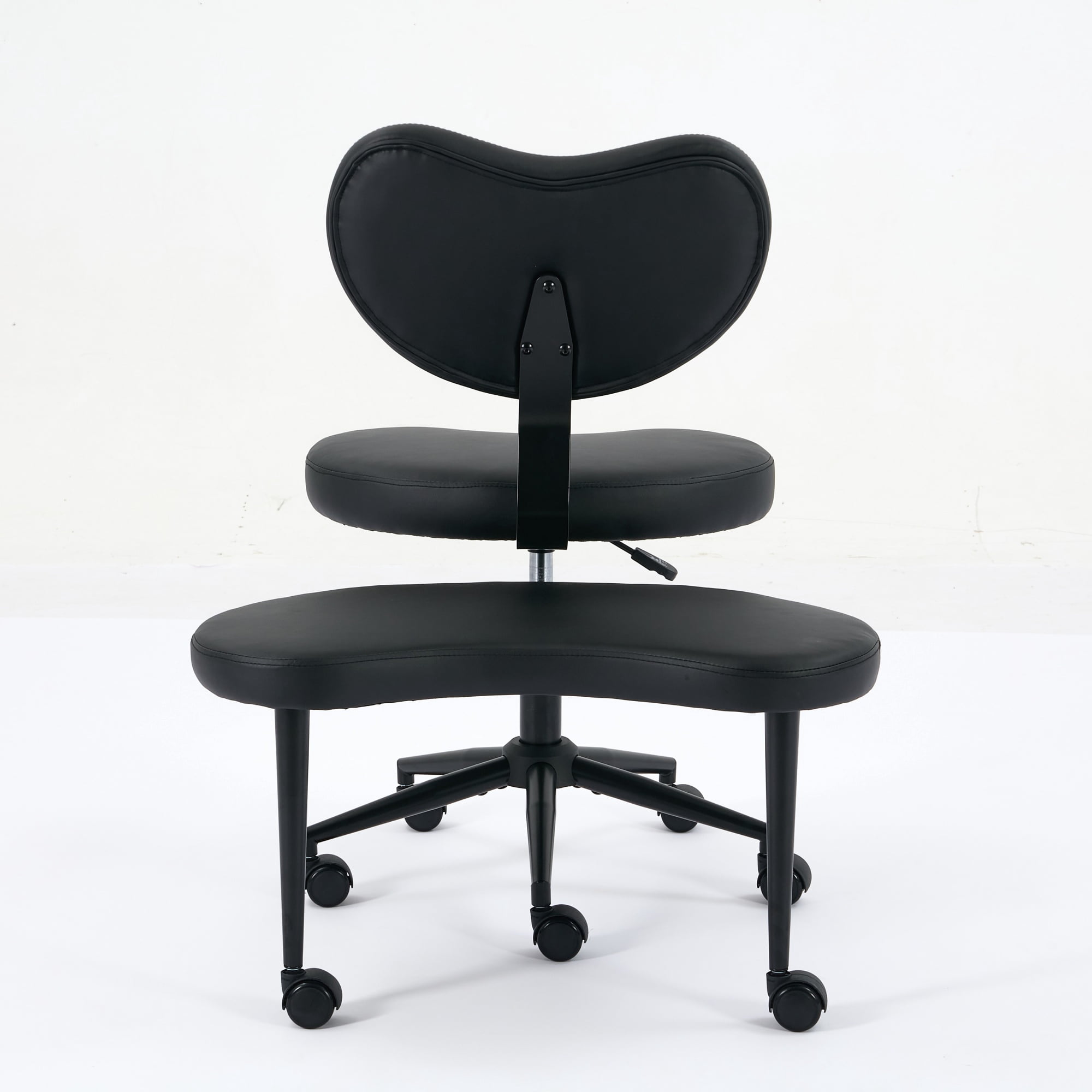 Meditation Chair Plus, Cross Legged Chair with Wheels, ADHD Chair, Criss Cross Desk Chair with Lumbar Support and Adjustable Stool, Flexible Design for Fidgety Sitters, Black