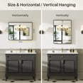 thumbnail image 6 of GODCHAR 32"x 24" Bathroom Vanity Mirror Rectangular Metal Frame French Cleat Mounted Wall Mirror Tempered Glass, 6 of 10