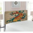 thumbnail image 2 of Japanese Headboard, Grunge Style Oriental Water Koi Carp Fish Aquatic Theme Distressed Pattern, Upholstered Decorative Metal Bed Headboard with Memory Foam, Twin Size, Multicolor, by Ambesonne, 2 of 4