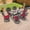 Red Cushion, variant on Hzzkey 7-Piece Cast Aluminum Patio Dining Set with Swivel Chairs & Brown Cushions, for Deck, Garden, Backyard