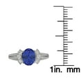 thumbnail image 5 of 14k Solid White Gold Vintage Style Oval Natural Tanzanite and Split-Shank Diamond Birthstone Engagement Ring, 5 of 6