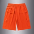 thumbnail image 2 of Fengqque Cargo Shorts for Men Elastic Waist Drawstring Quick-dry Plus Size Summer Shorts with Pockets Orange XS(XS), 2 of 9