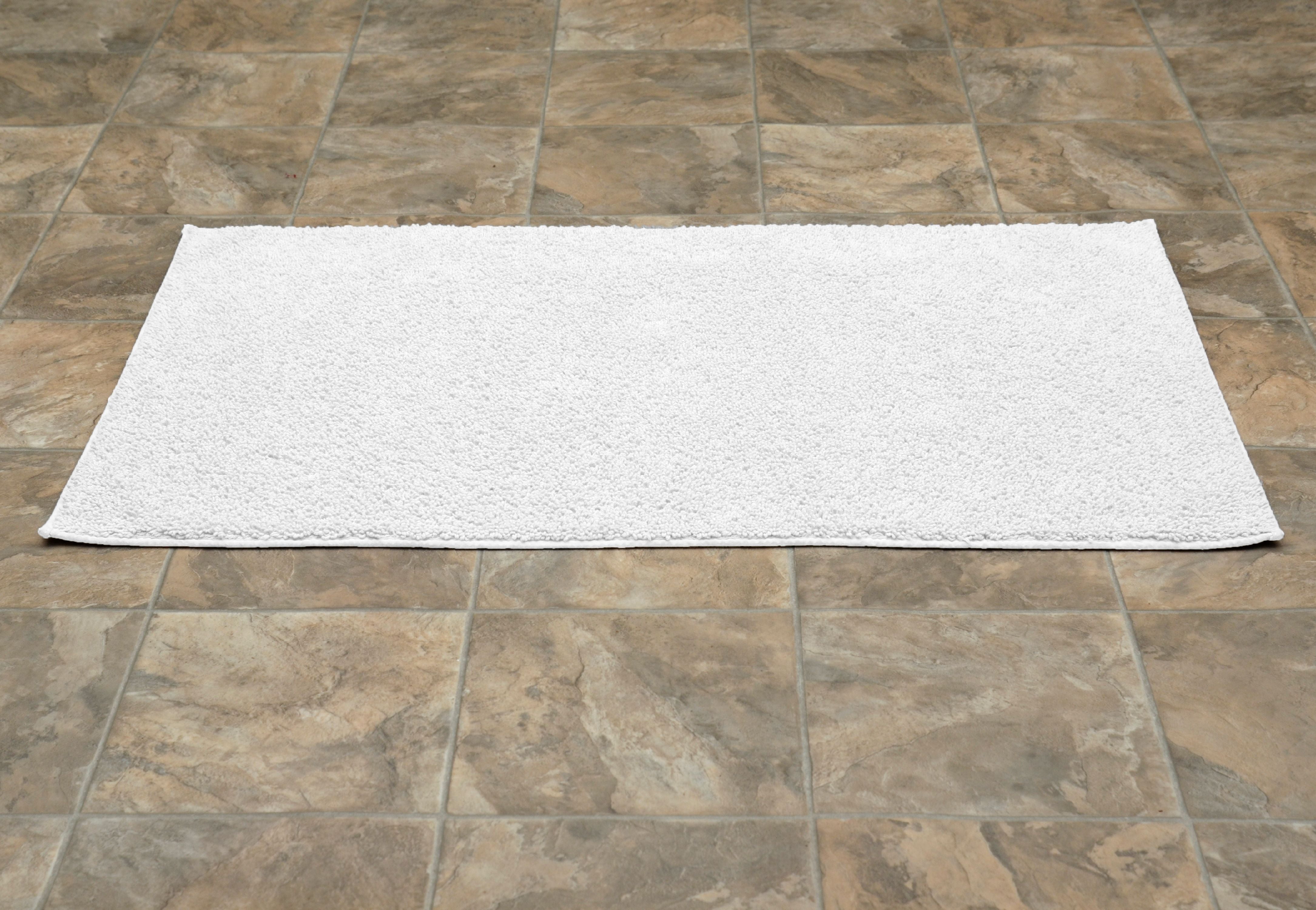 Garland Rug Queen Cotton Washable White Bath Rug, 24" x 40"
