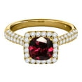 thumbnail image 2 of Mauli Jewels Rings for Women 0.95 Carat Diamond And Cushion Cut Garnet Ring 4-prong 10K Yellow Gold, 2 of 7