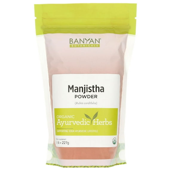 Banyan Botanicals Manjistha Powder, 1/2 Pound - USDA Organic - Rubia cordifolia - Cleanses The Blood & Lymph - Ayurveda