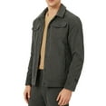 thumbnail image 1 of Ceisia Men's casual solid color fleece lapel zipper jacket pocket Gift long sleeve outerwear, 1 of 2