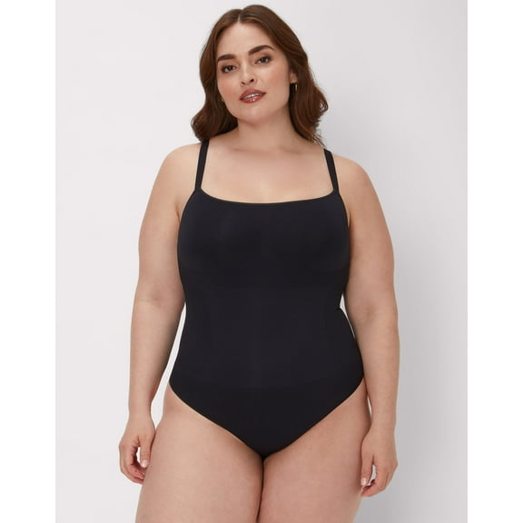 Maidenform Seamless Tummy Control Shapewear Thong Bodysuit Black XL Women's