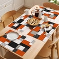 thumbnail image 5 of Burnt Orange Black Grey Placemats Set of 4 Modern Geometric Abstract Place Mats Indoor Wipeable Table Mats Washable Cloth Dining Table Placemats for Kitchen Holiday Party Home Decor 13x19 Inch, 5 of 9