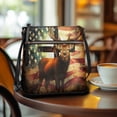 thumbnail image 3 of Kuiaobaty American Flag Print Crossbody Bag for Women, Deer Cross Print Portable Leather Hobo Handbag Crossbody, Medium Size Shoulder Purse with Adjustable Strap for Travel, 3 of 7