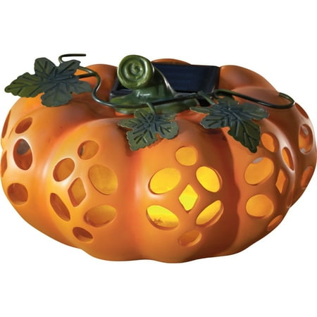 Outdoor Decorations Fall Festive Pumpkin, Solar Powered Outdoor Light, Halloween and Thanksgiving, Garden, Patio, Pathway, Porch, Orange