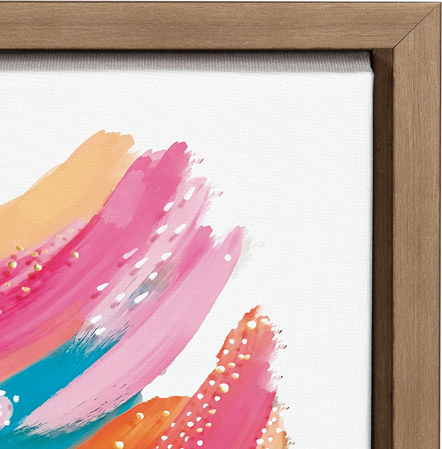Kate and Laurel Sylvie Bright Abstract Framed Canvas Wall Art By Jessi Raulet Of EttaVee, 18x24 Gold, Decorative And Colorful Home Decor