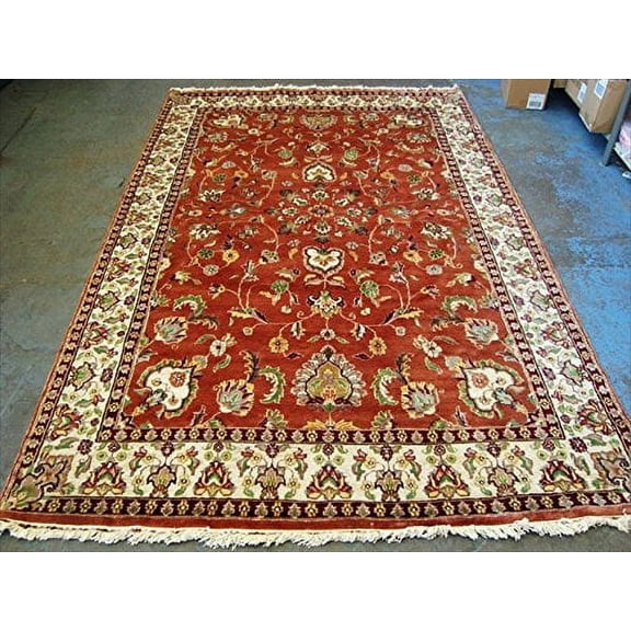 Ahmedani Linen Exclusive Fire Flies Copper Ivory Rectangle Any Room Home Decor Area Rug Wool Silk Hand Knotted Carpet (9 X 6)'