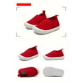 thumbnail image 3 of Toddler Girls Boys Sneakers Breathable Knit Mesh Solid Color Slip on Shoes Casual Lightweight Soft Sole Nonslip Tennis Shoes Red 8.5 Toddler, 3 of 5