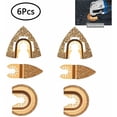 thumbnail image 5 of Diamond Segment Swing Oscillating Tool Blades, Semi Circle Triangular For Grout Mortar Removal, Multi Tool Blades Carbide With Long-lasting Durability, 6 Pcs Set Compatible Major, 5 of 5