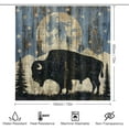 thumbnail image 2 of 4Pcs Farmhouse Silhouette Shower Curtain Sets, Bath Mat and Rugs, Bison Jungle Mountain Shower Curtain with Hooks for Bathroom, 2 of 8