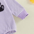 thumbnail image 5 of YDFCWXW Baby Girls Romper Long Sleeve Round Neck Halloween Print Sweatshirt Romper (Purple, 6-12 Months), 5 of 7
