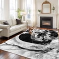 thumbnail image 2 of 8'x10' Area Rugs, Grey Trains Indoor Outdoor Area Rug for Living Room Bedroom, Black White Vintage Tunnels Hand Print Art Washable Bathroom Rugs Kitchen Floor Carpet Mats Home Decor Aesthetic, 2 of 8