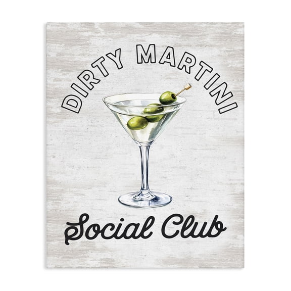 Stupell Industries Mid-Century Dirty Martini Social Club Canvas Art, 16 x 20, by Lettered and Lined