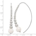 thumbnail image 4 of Sterling Silver Polished Beaded Simulated Pearl Threader Earrings (Width 9) (Length 56) - Jbsp, 4 of 5