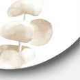 thumbnail image 3 of Designart 'Grey Eucalyptus Branches On White' Traditional Circle Metal Wall Art 36x36 - Disc of 36, 3 of 5