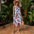 thumbnail image 4 of HELLHERO Sleeveless Sundress, Ladybug Flowers Side Pockets Sleeveless Dresses, Round Neck With Side Pockets Summer Sleeveless Sundress for Christmas Party Work, 4 of 8