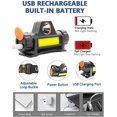 thumbnail image 5 of USB Rechargeable Portable Mini Powerful LED Headlamp XPE+COB Hunting Headlight Waterproof Head Torch with Tail Magnetic, 5 of 5