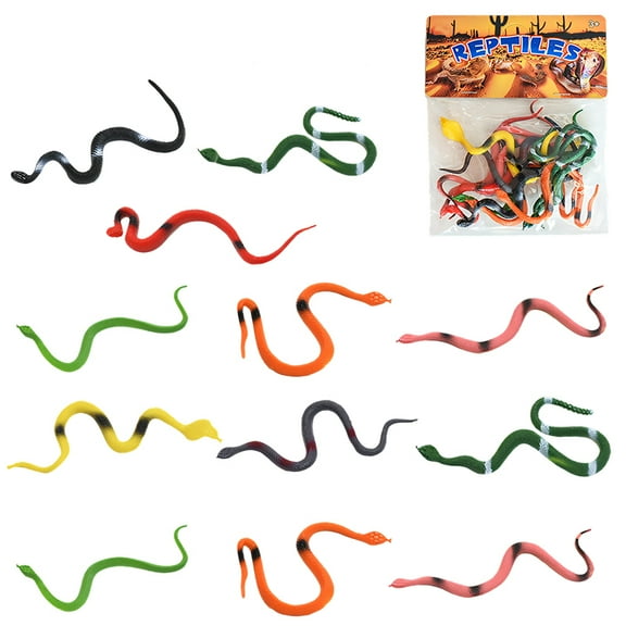 BESTSKY 12Pcs Fake Bugs,Small Snake Model Plastic Bugs,Snake Knowledge Bug Toys Prank Stuff