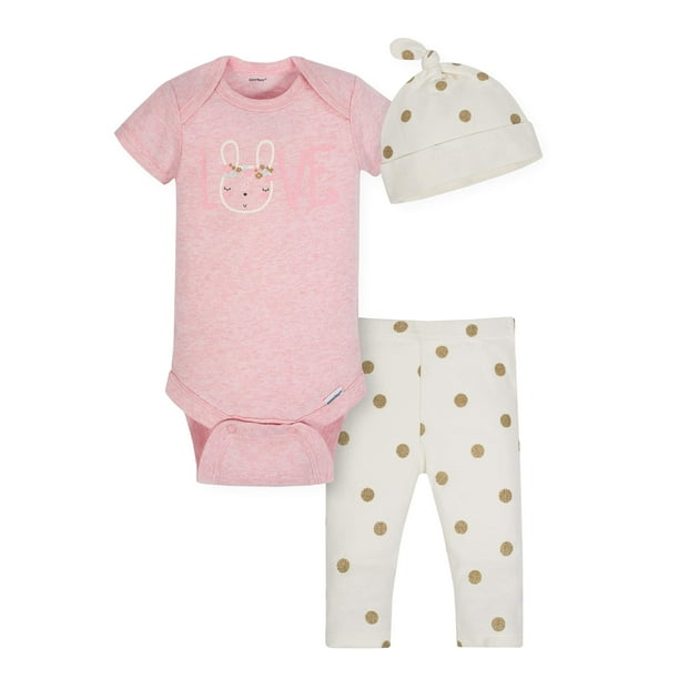 Gerber Baby Girls Organic Outfit Take Me Home, 3Piece