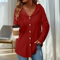thumbnail image 3 of WMTBSRSW Women's Lightwieght Cardigan Hoodies Oversized Tunic Sweatshirts Loose Casual V Neck Button Down Shirts Long Sleeve Blouse, 3 of 8