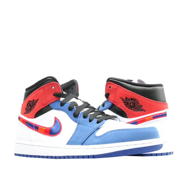 Nike Air Jordan 1 Mid SE White/Red-Rush Blue Men's Shoes 852542-146 - Walmart.com