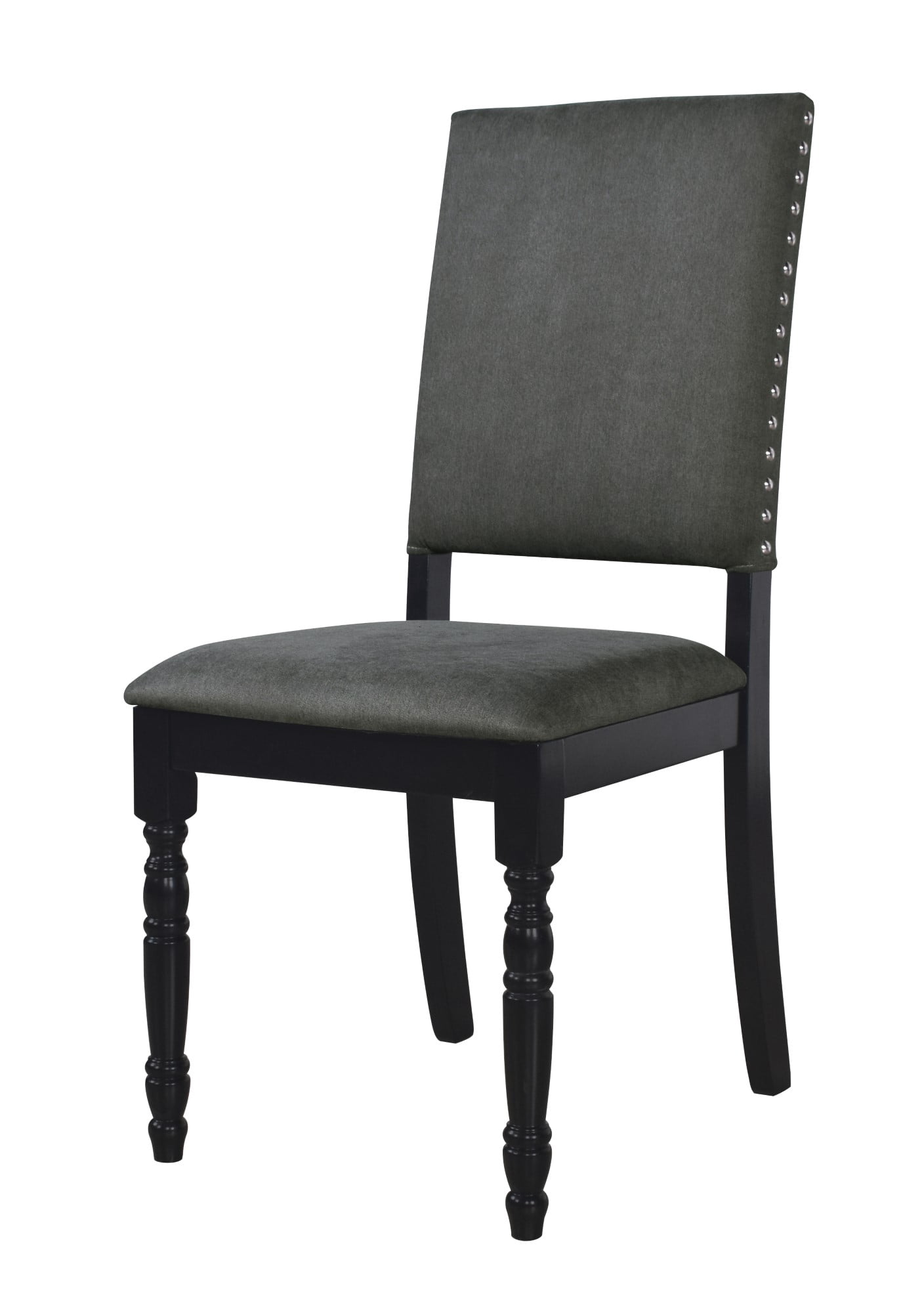 Home Design Lily Dining Chairs (Set of 6), Warm Gray Upholstery, Black Frame, Padded Seat and Back, Stylish, Comfortable