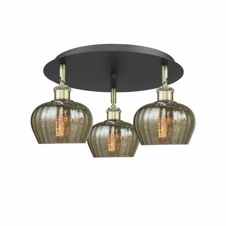 

Innovations Lighting Fenton - 3 Light 18 Flush Mount Mercury/Black Antique Brass