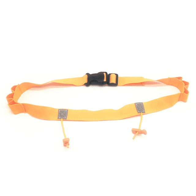 Cinturón digital para correr, triatlón y maratón. No requiere alfileres. Cinturón ajustable para correr, color naranja