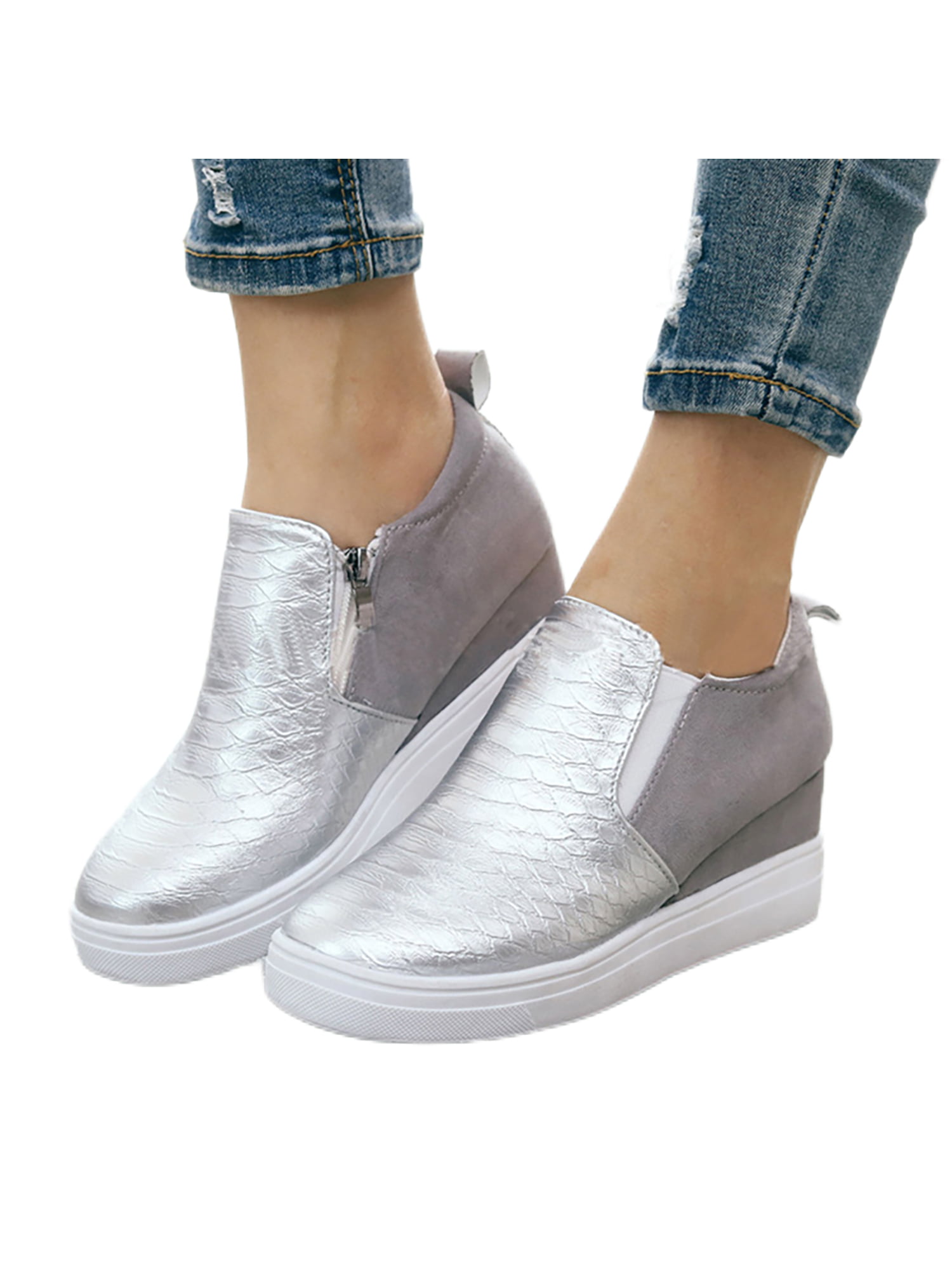 Shoes Low Shoes Slip-on Shoes Slip-on Shoes silver-colored-white casual look G.K.M 