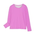 thumbnail image 3 of OGLCCG Girls Long Sleeve Tees Girls' Soft T-Shirts Solid Color Loose Fit Kids Basic Crewneck Top for Teen Youth Girls Size 3-14 Years, 3 of 6