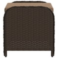 thumbnail image 3 of vidaXL Garden Stool with Cushion Brown 58x46x46 cm Poly Rattan, 3 of 5