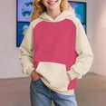 thumbnail image 3 of Mercatoo Cute Hoodies for Teem Girls 𝗖olor block Oversized Long Sleeve Sweatshirts 𝐏reppy Pullover Hoodie with Pocket, 3 of 5
